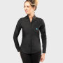 Damesblouse met "Mao" kraag lange mouwen Black XS