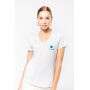 Dames T-shirt V-hals Korte Mouwen Ash Heather S