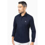 Herenoverhemd in popeline met lange mouwen Navy XS