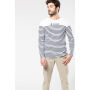 Gestreept heren-t-shirt lange mouwen White / Navy Stripes S