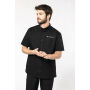 Katoenen herenoverhemd met korte mouwen "Ariana" Black XS