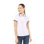 Damespolo met korte mouwen en contrasterende bies White / Navy XXL