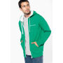 Herensweater met rits en capuchon in contrasterende kleur Light Kelly Green / White S