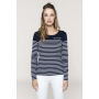 Gestreept dames-T-shirt lange mouwen Navy / White Stripes XS Gestreept dames-T-shirt lange mouwen Navy / White Stripes XS