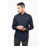 Herenoverhemd met "Mao" kraag lange mouwen Navy S