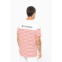 Marine-t-shirt ronde hals Bio heren White / Red Stripe S