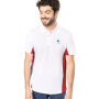 Tweekleurige piquépolo korte mouwen heren White / Red S