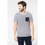 Gestreept T-shirt met zak en korte mouwen White / Navy Stripes S