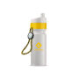 Sportbidon met rand en koord 750ml - Wit / Geel