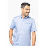 Heren non-iron micro sergé overhemd korte mouwen Bright Sky S